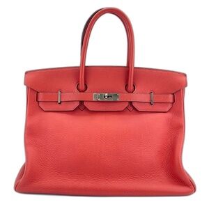 HERMES Birkin 35 Handbag Red